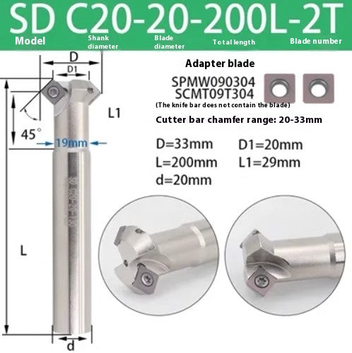 6037 45 degree inside and outside positive and negative chamfering cutter CNC rounding chamfering cutter SD SPK upper and lower bore reverse pull chamfering cutter bar Shandong Denso Pricision Tools Co.,Ltd.